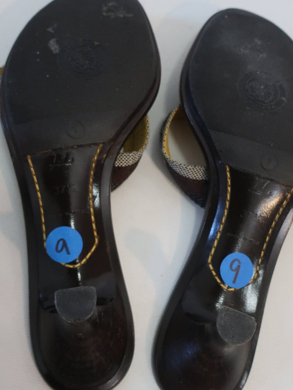 Women Louis Vuitton Revival Cloth Brown, Gray Mule Sandals 37 1/2 EU/US 7.5 - Picture 12 of 13